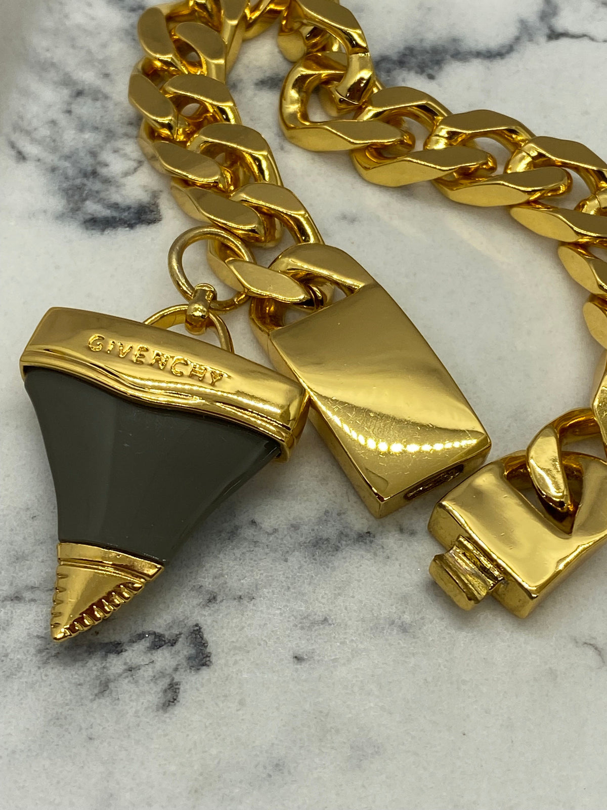 GIVENCHY Gold Tone Shark Tooth Bracelet - Pre owned