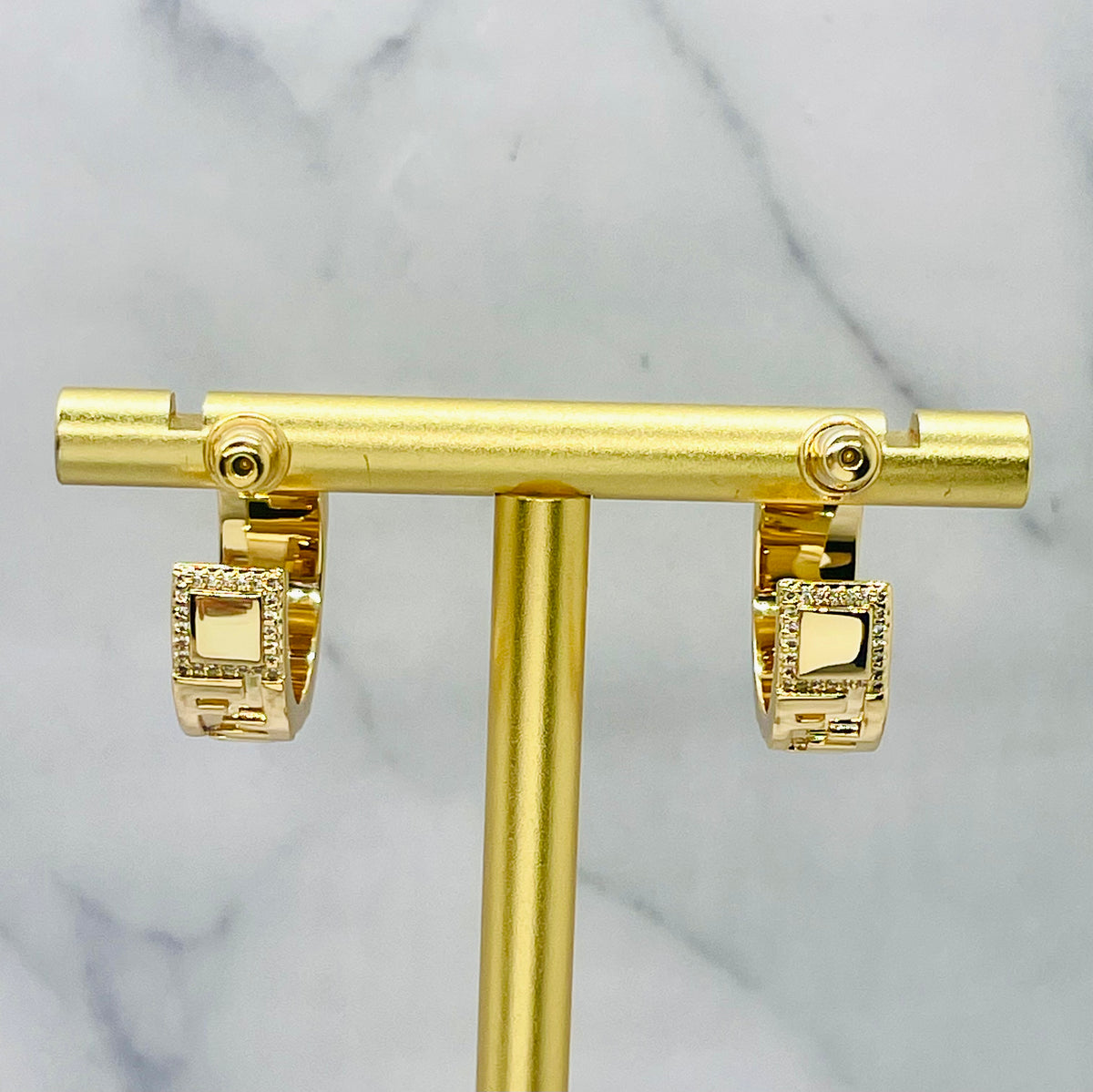 FENDI FF Monogram Gold Tone Hoop Earrings - Pre owned