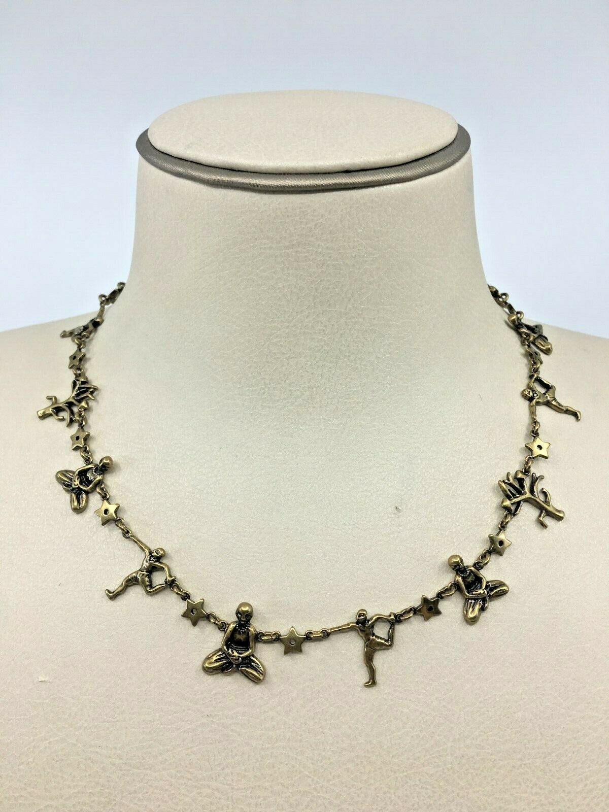 CHRISTIAN DIOR D YOGA Luxury Aged Gold Necklace