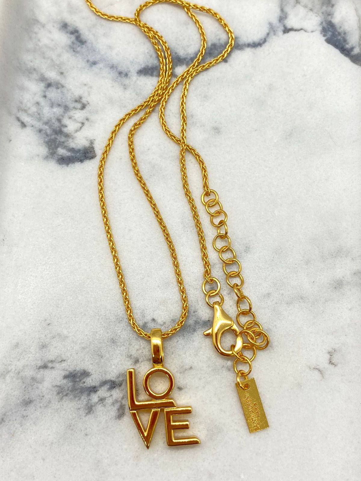 YSL Yves Saint Laurent LOVE Gold Tone Necklace - Pre owned