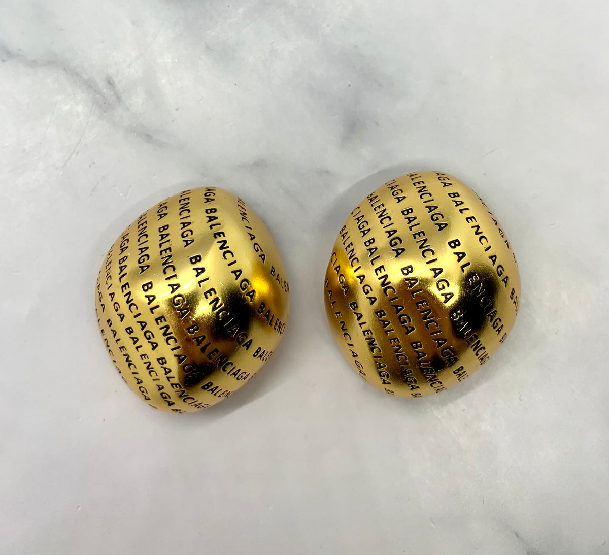 BALENCIAGA Monogram Clip On Earrings - Pre owned