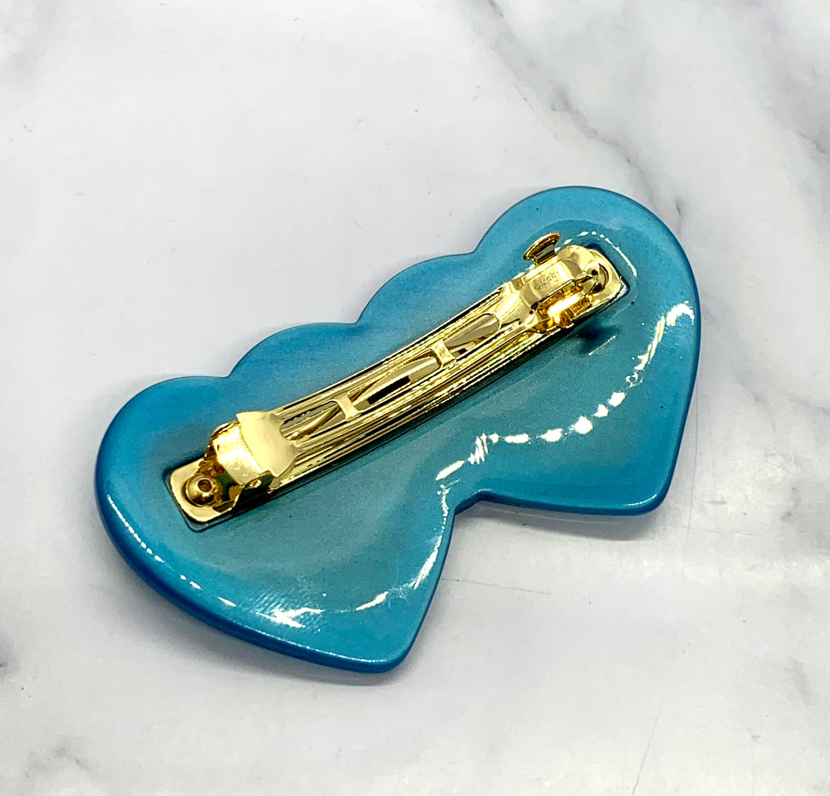 GUCCI Hearts Rhinestone Hair Clip Barrette - Pre owned