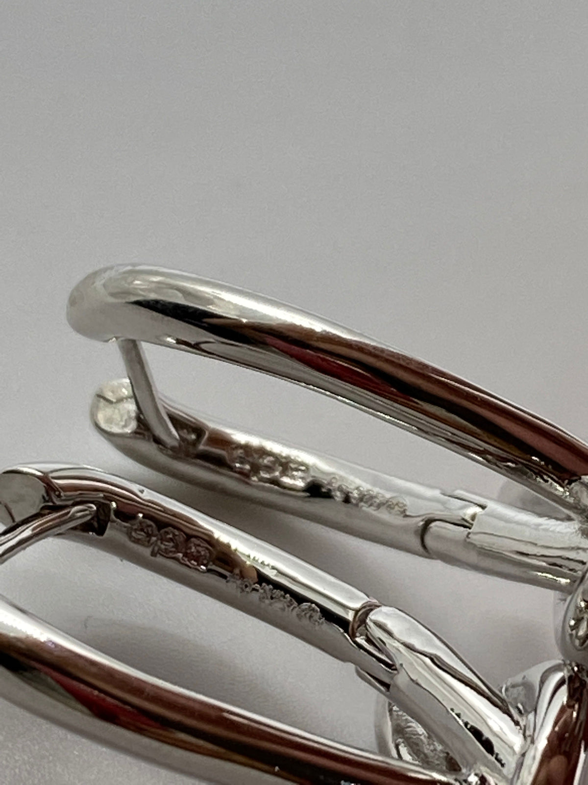 APM MONACO Silver Tone Knot Double Hoop Earrings - Pre owned