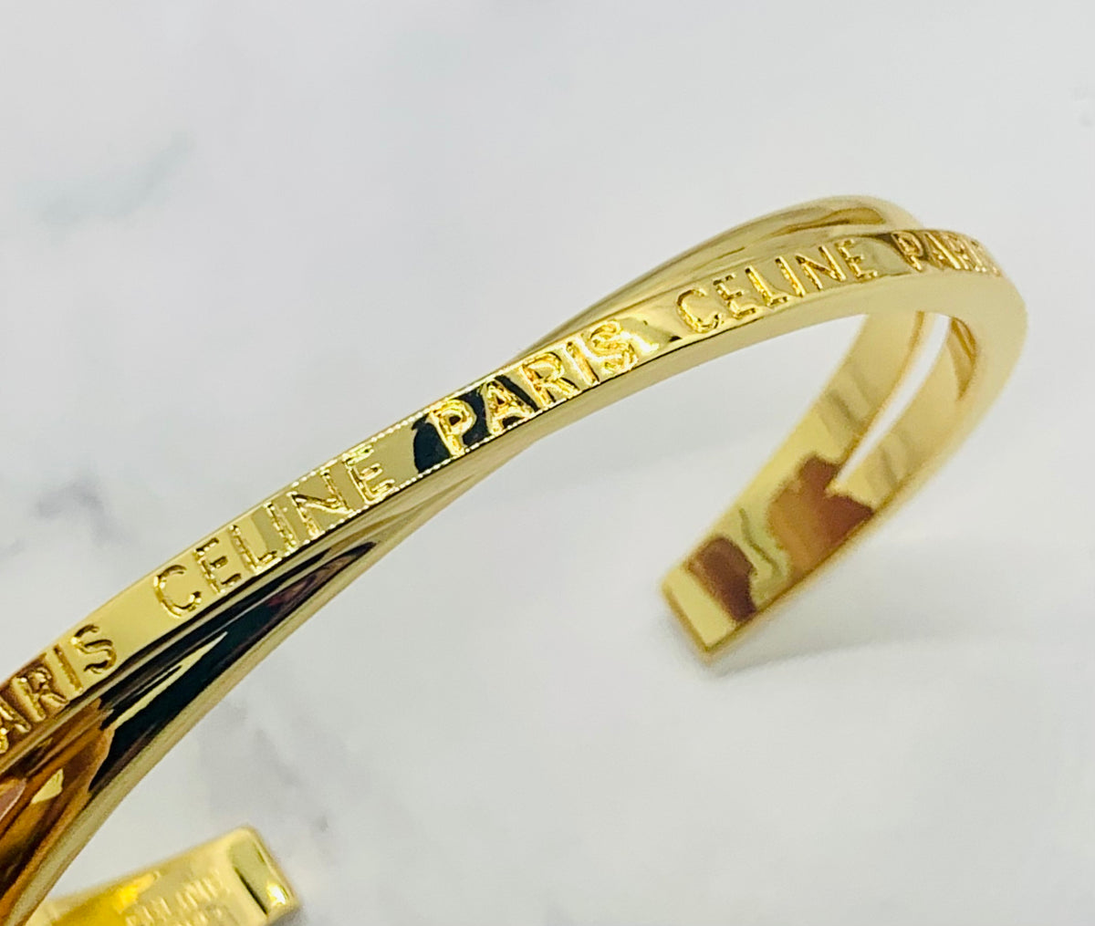 CELINE Paris Double Bangle Cuff Bracelet - Pre owned