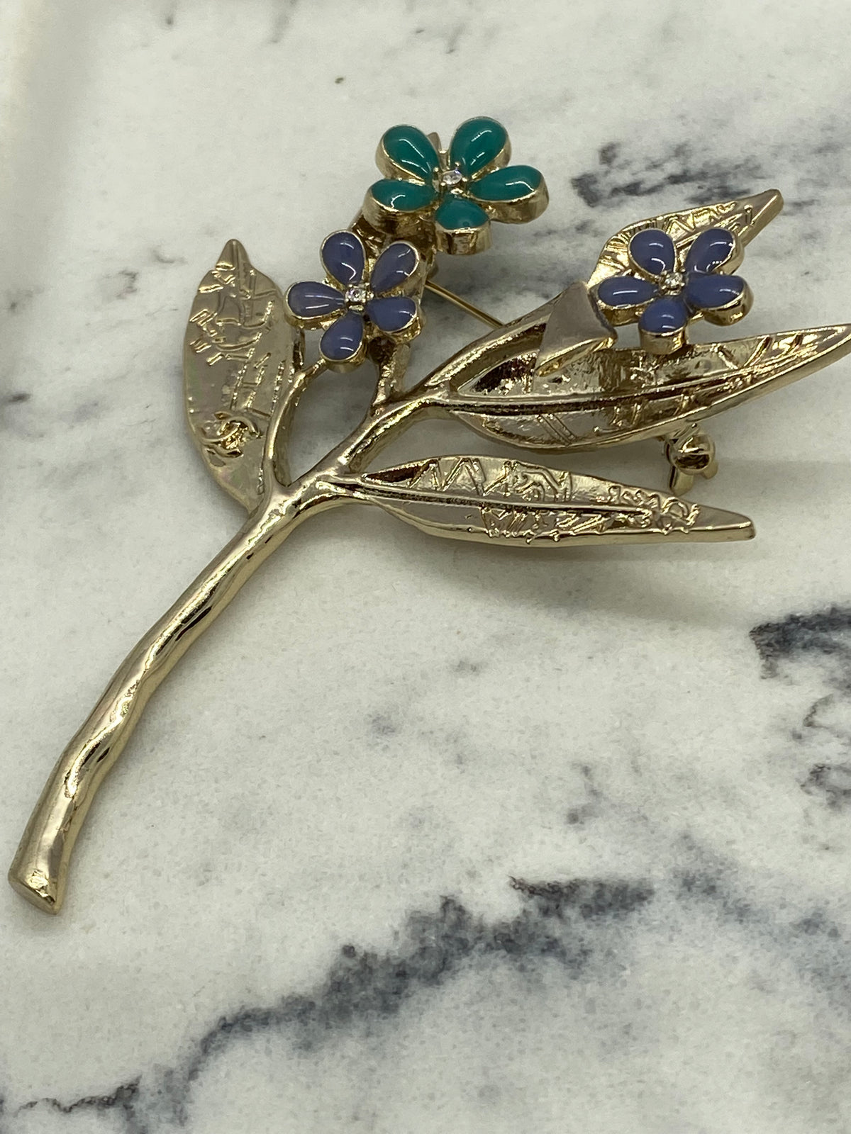 CHANEL CC Flower Branch Brooch - DAMAGED