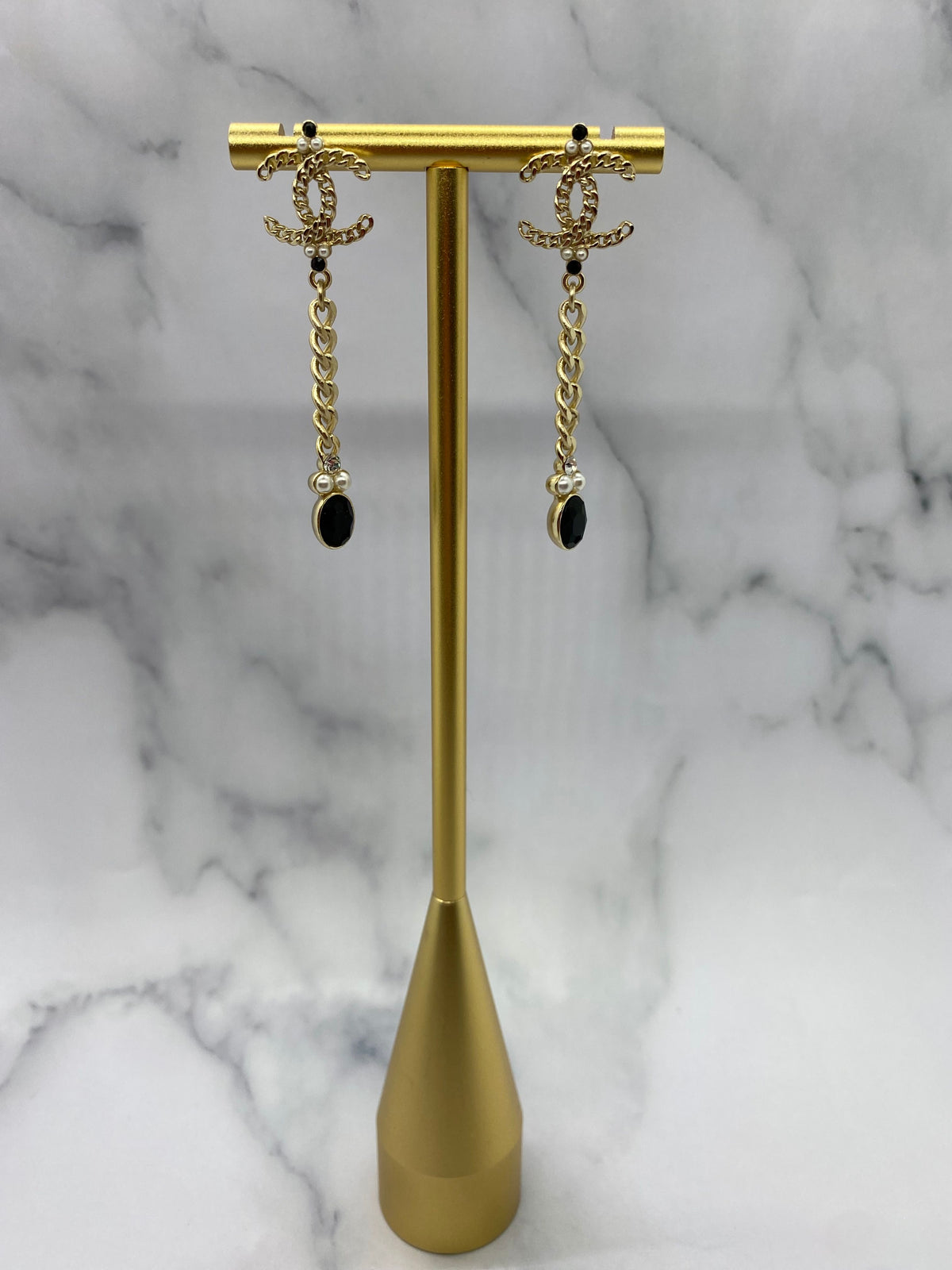 CHANEL CC Rhinestone Pendant Earrings - Pre owned
