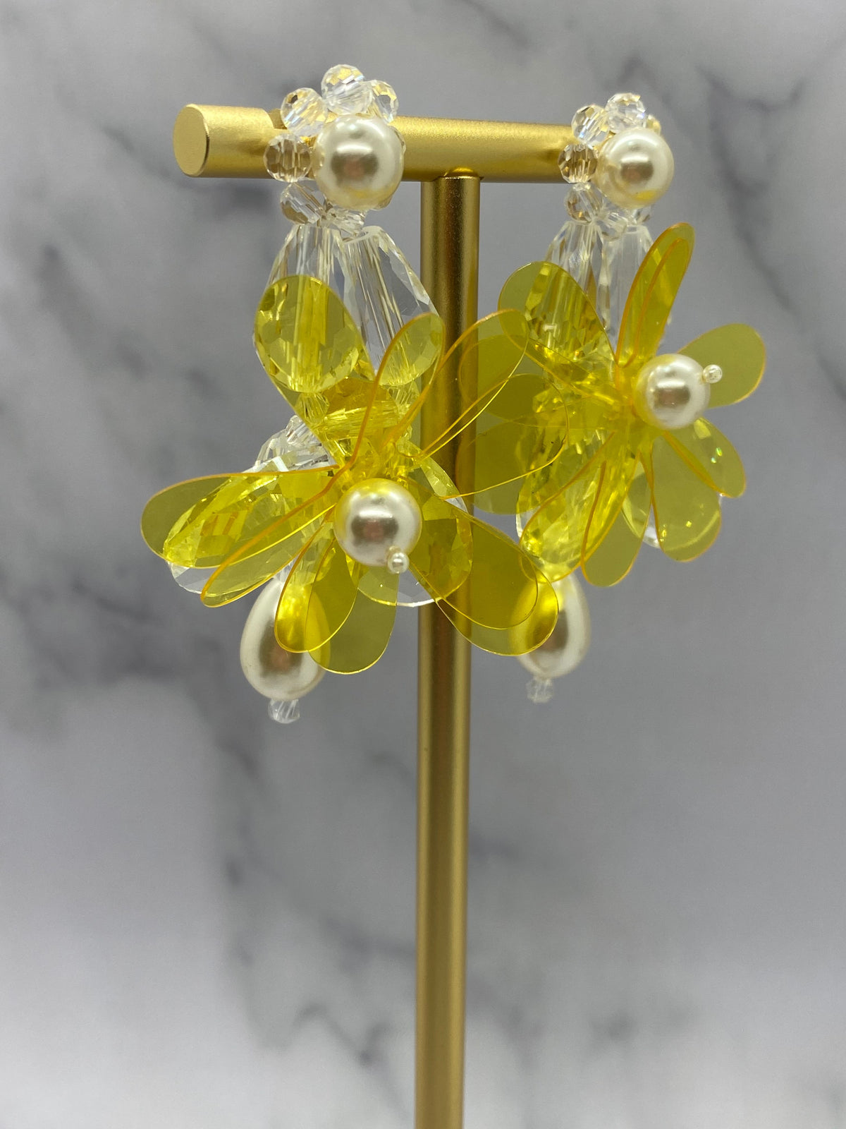 SIMONE ROCHA Yellow Plastic & Pearls Luxury Earrings - Pre owned