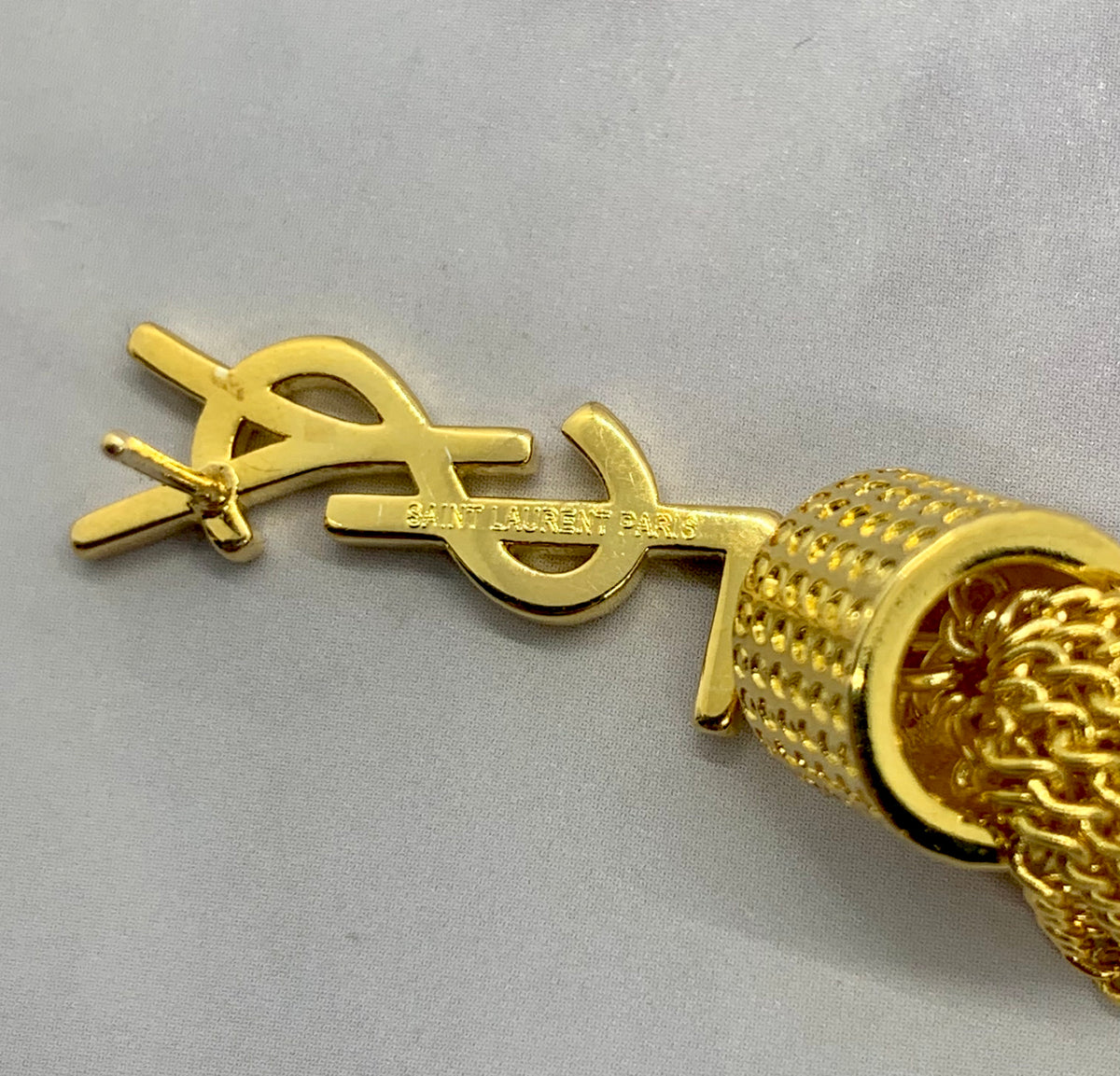 YSL YVES SAINT LAURENT Gold Tone Tassel Earrings - Pre owned