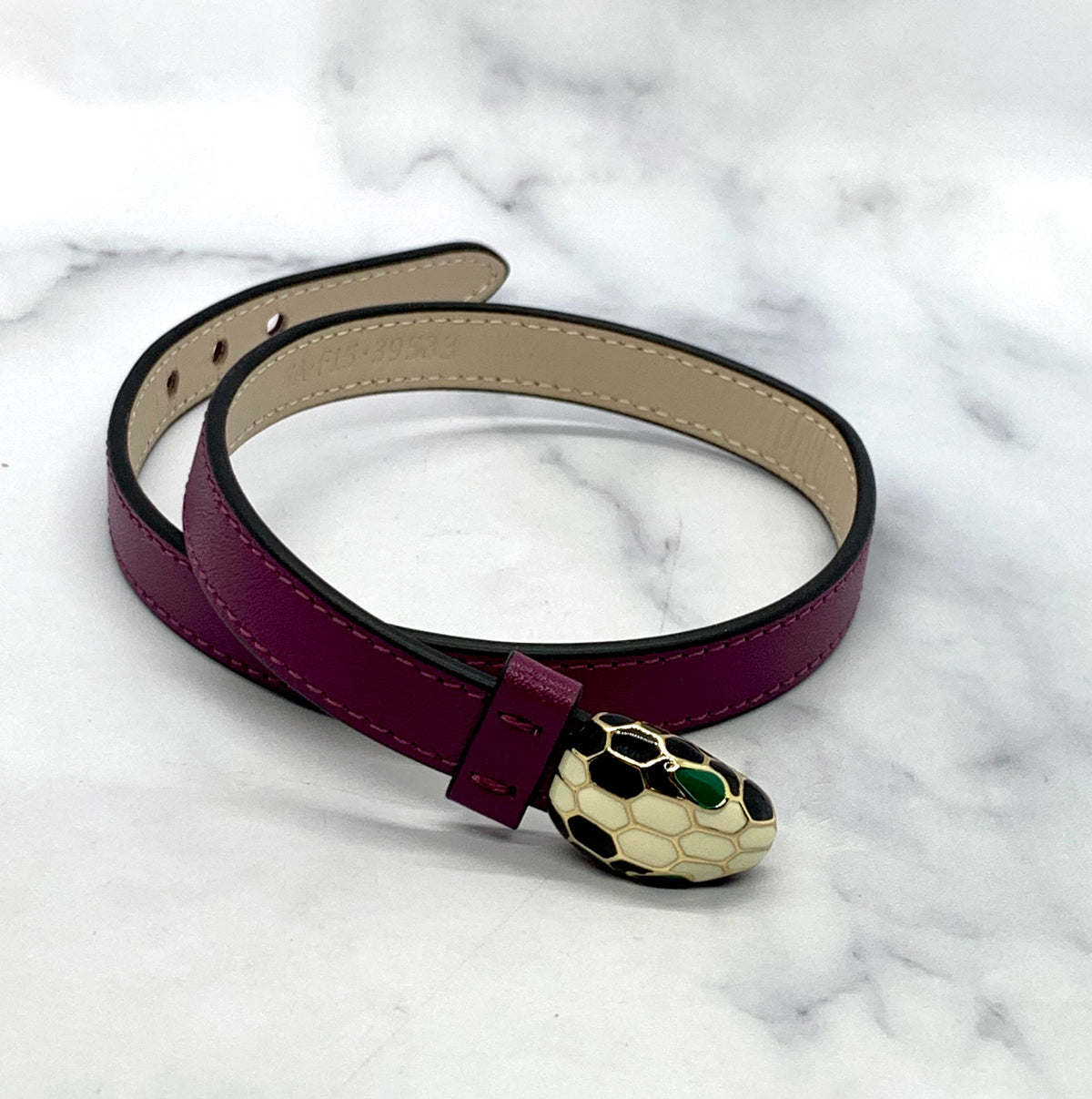 BVLGARI Purple Leather Snake Bracelet - Pre owned