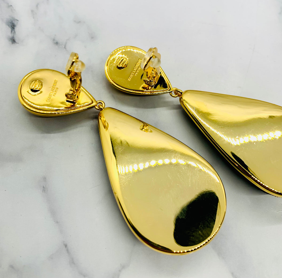 YSL YVES SAINT LAURENT Velvet Tear Clip On Earrings - Pre owned