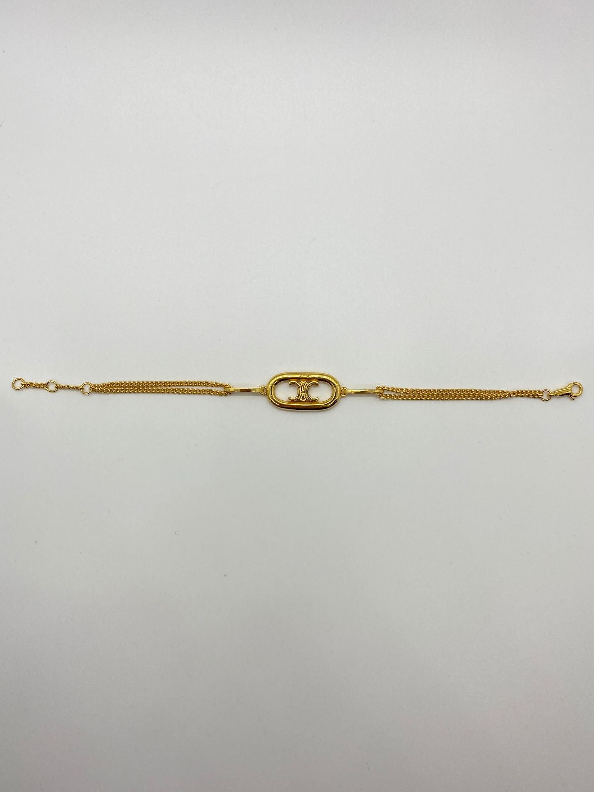CELINE CC Gold Tone Monogram Bracelet - Pre owned