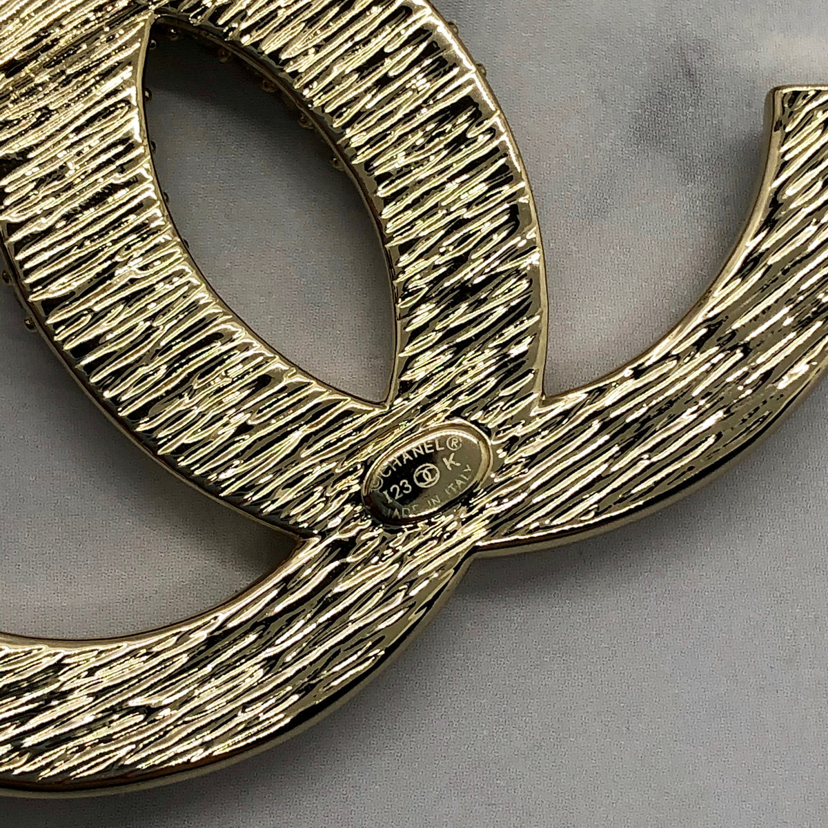 CHANEL CC Half Rhinestone Gold Tone Earrings - Pre owned