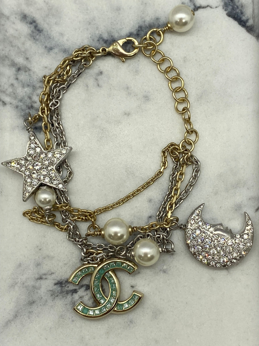 CHANEL CC Stars Moon Charm Bracelet - Pre owned