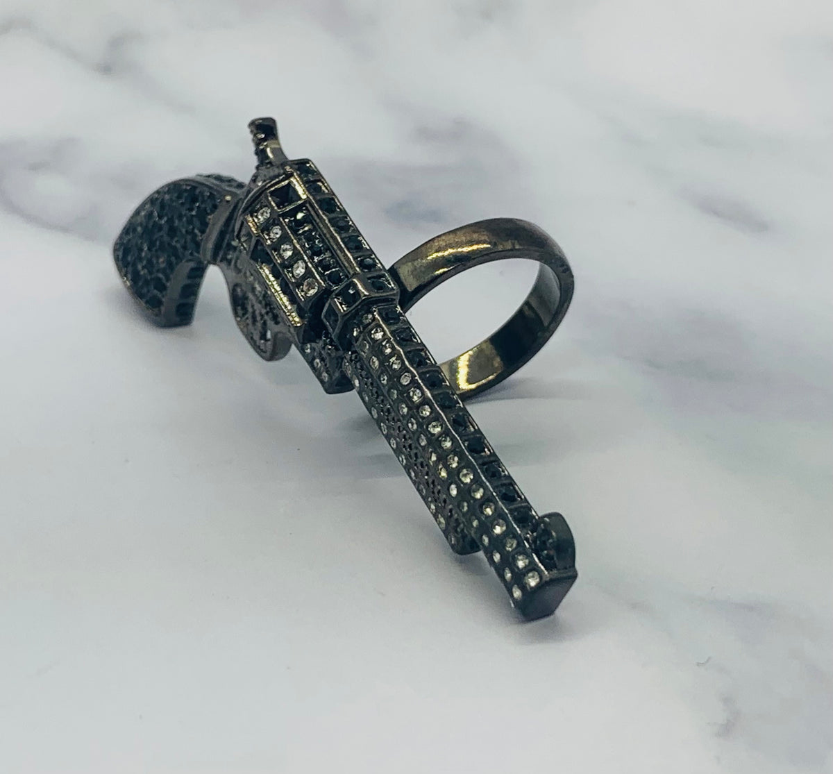CHANEL CC Gun Shaped Ring Size M 7 - Pre owned