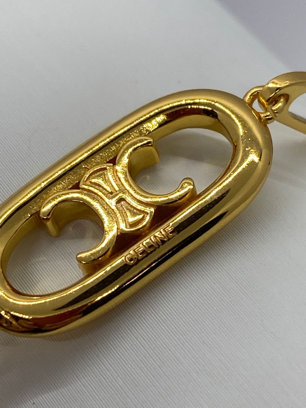 CELINE CC Gold Tone Monogram Bracelet - Pre owned