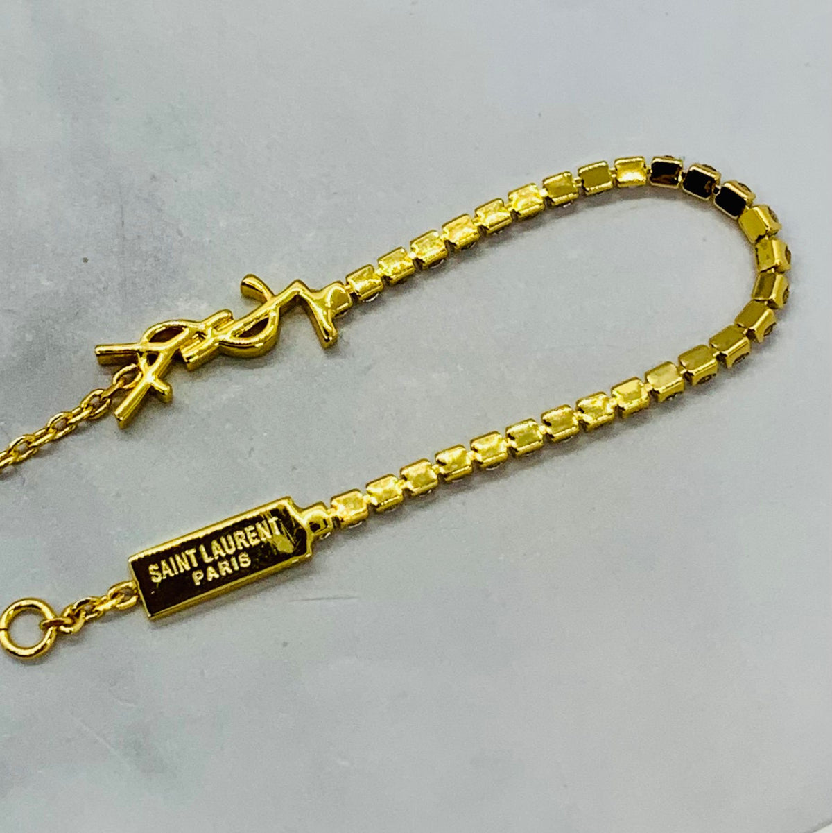 YSL YVES SAINT LAURENT Rhinestone Bracelet - Pre owned