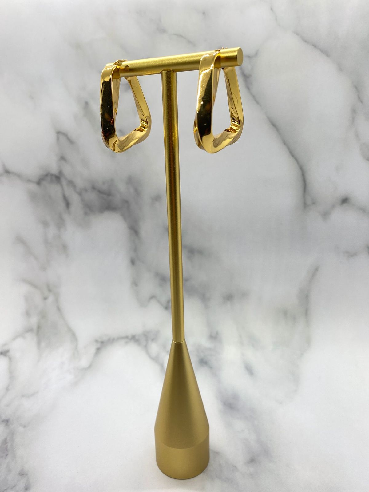 BOTTEGA VENETA Gold Tone Hoop Earrings - Pre owned