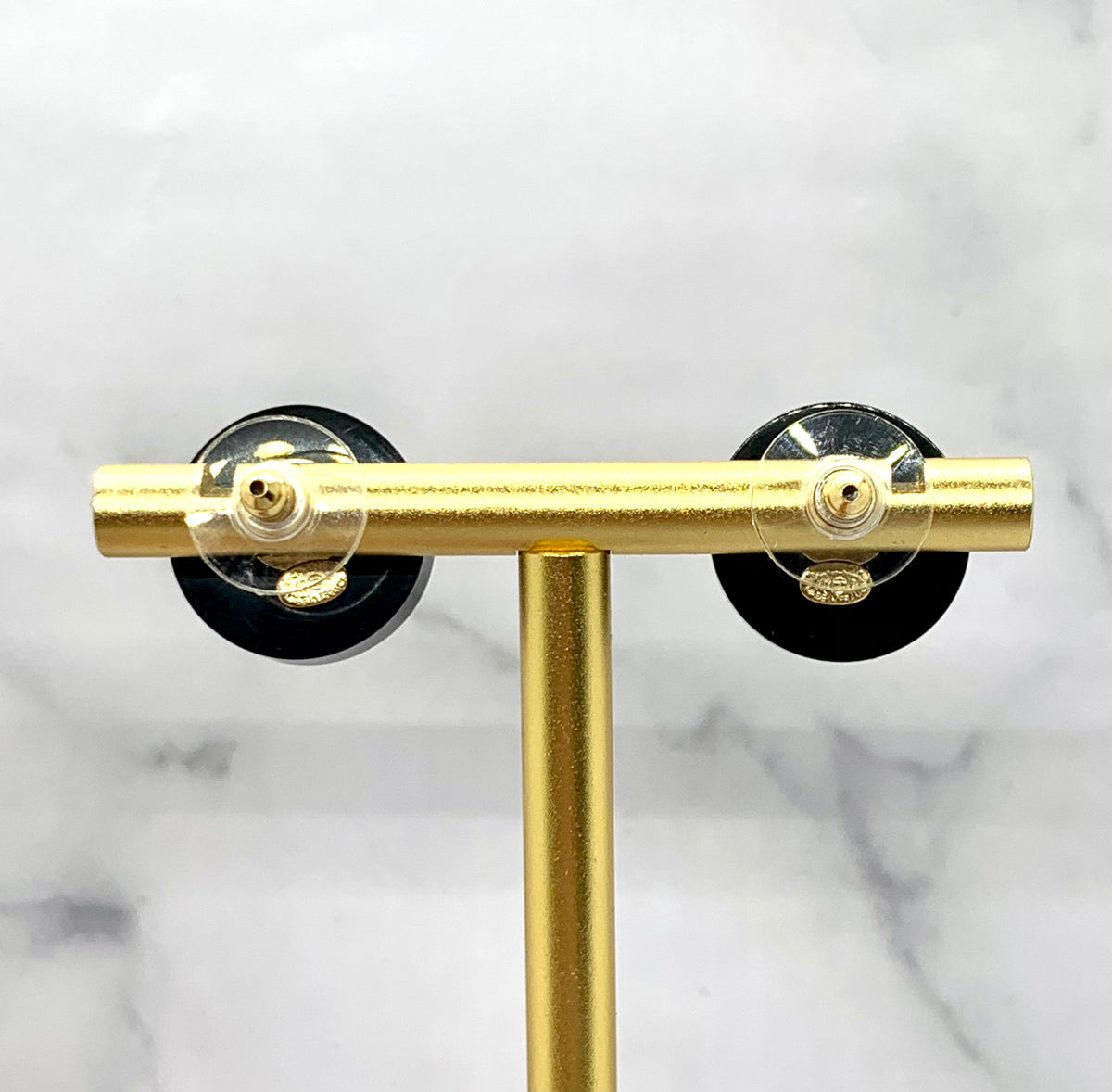 CHANEL CC 2017 Plastic Button Earrings - USED