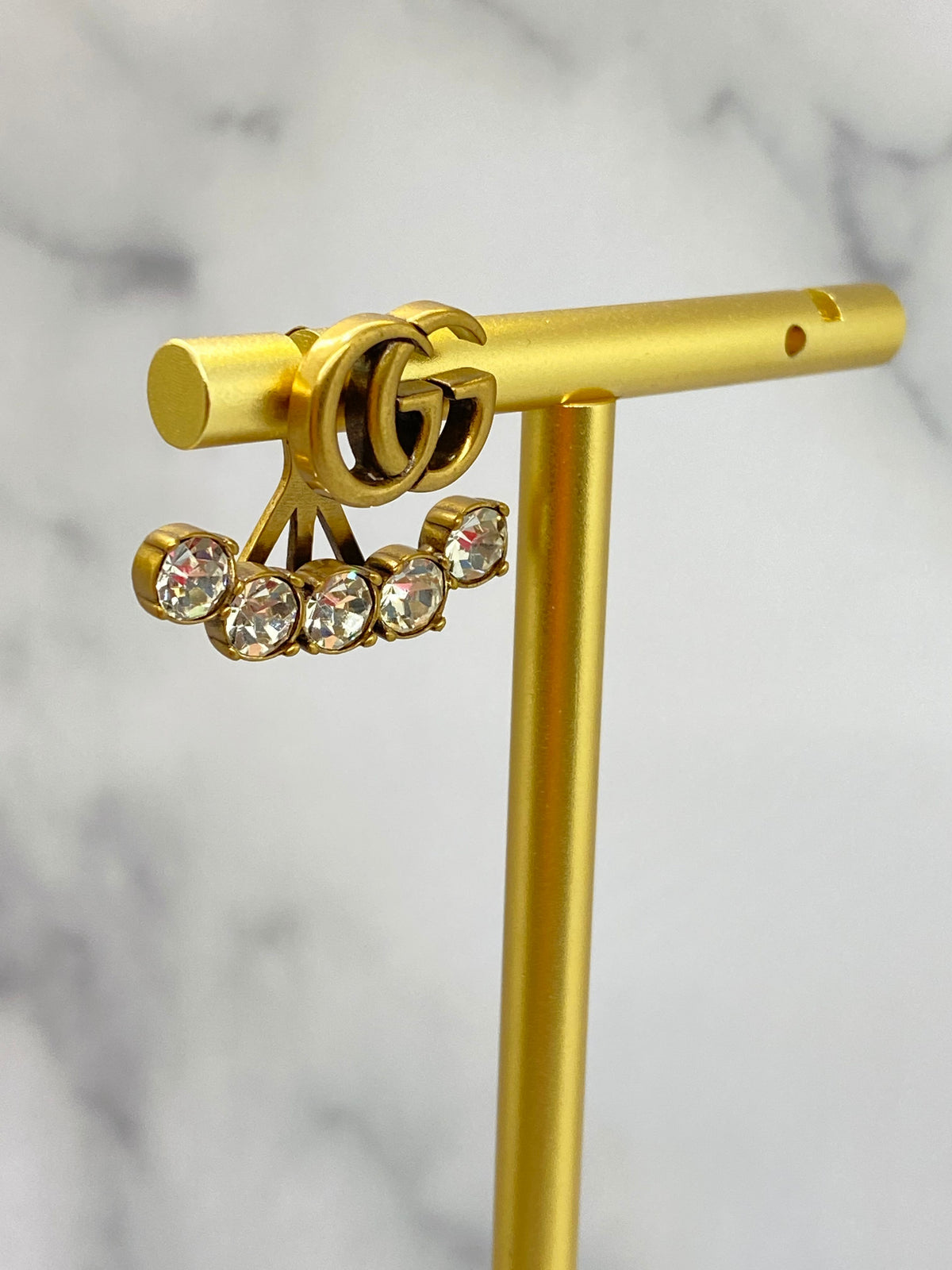 GUCCI GG Single Rhinestone Earring - Pre owned