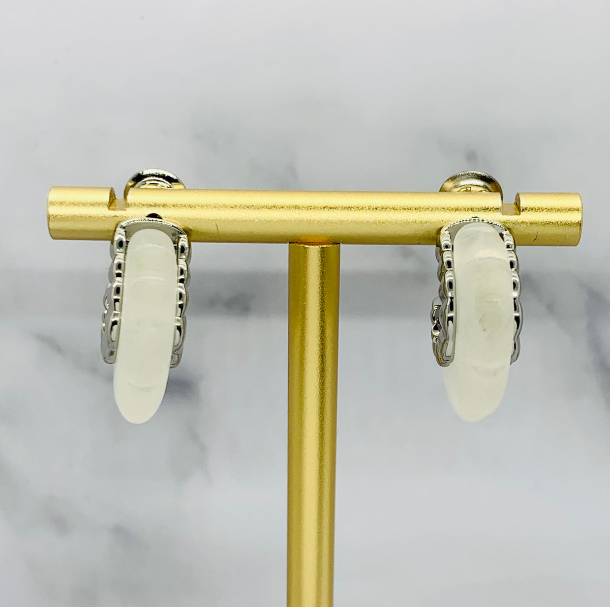 BOTTEGA VENETA Crystal Hoop Earrings - Pre owned