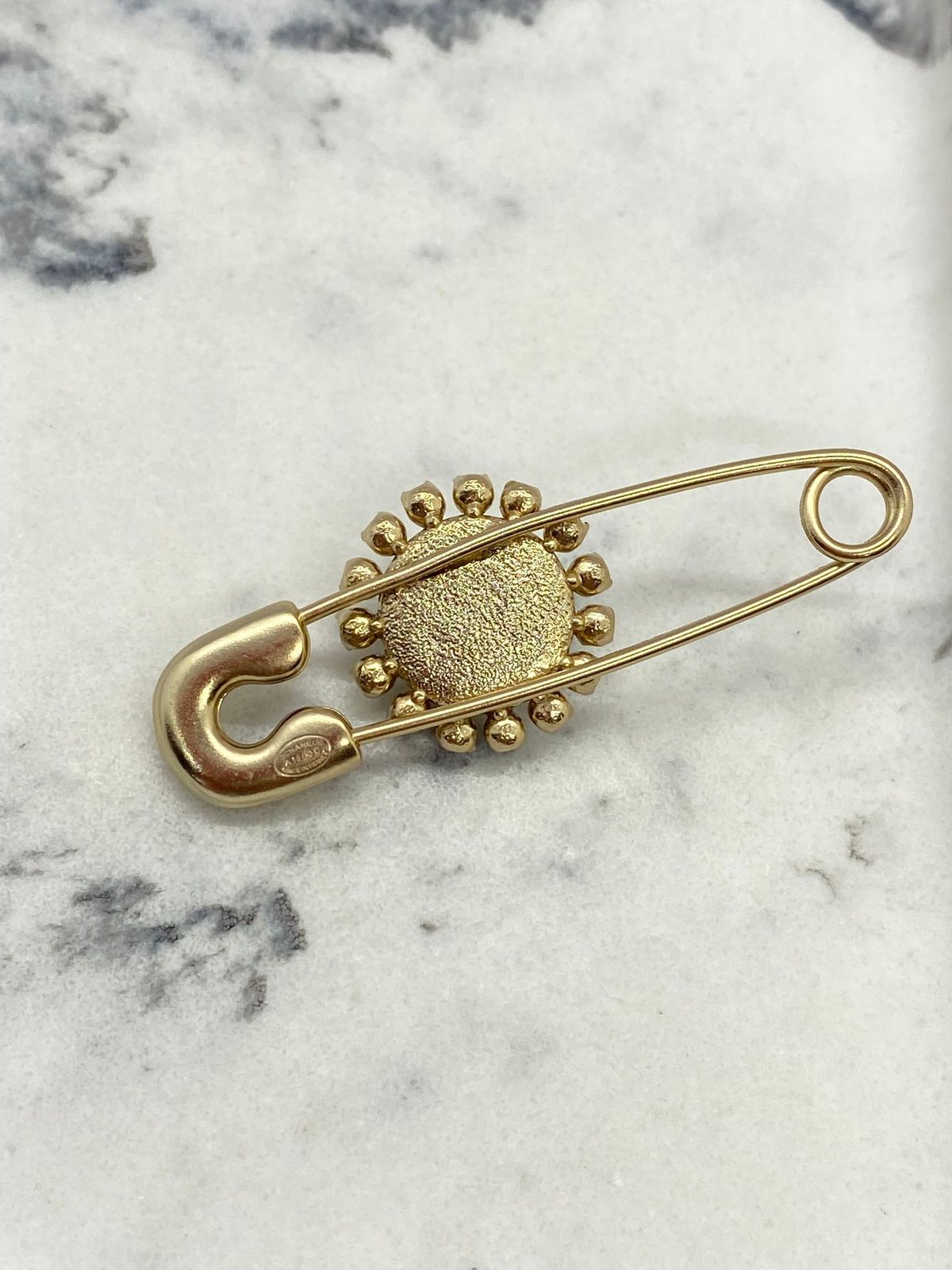 CHANEL CC Small Safety Pin Rhinestone Brooch - USED