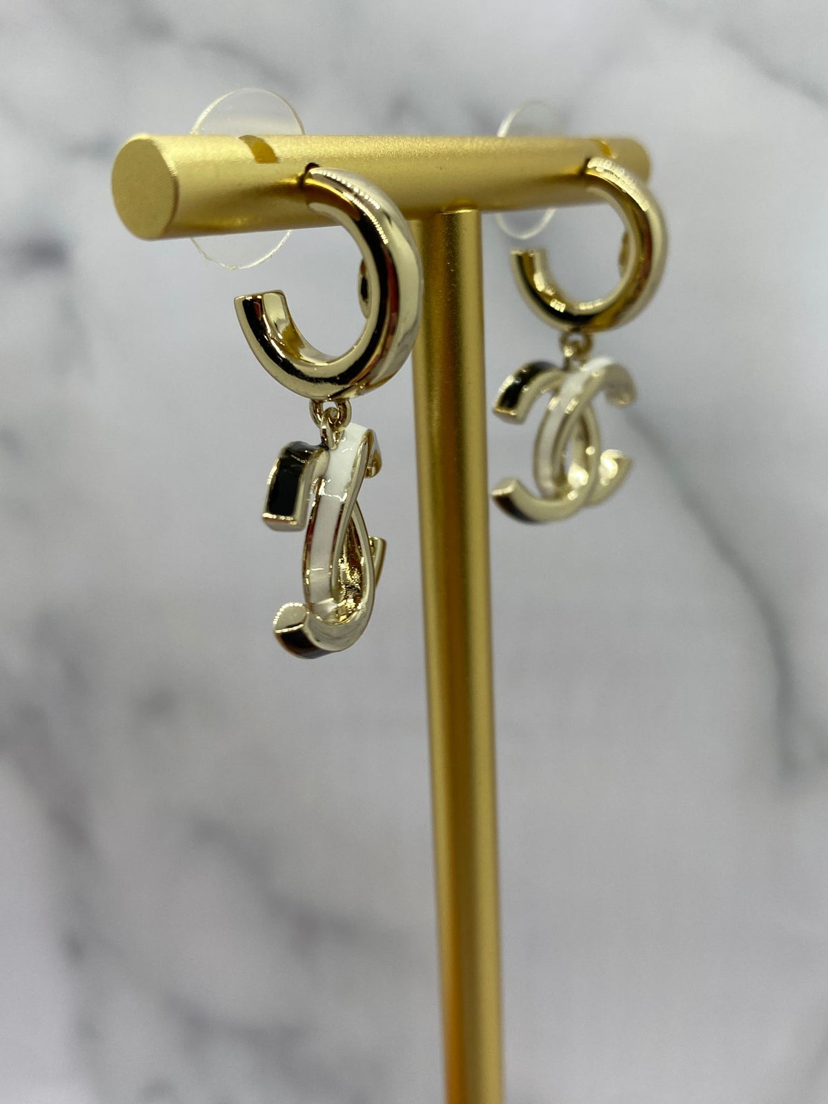 CHANEL CC Monogram Pendant Earrings - Pre owned