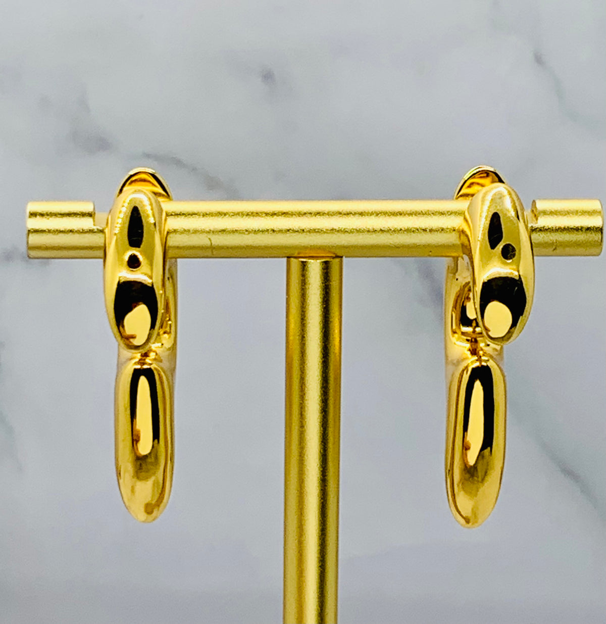 BOTTEGA VENETA Tribal Gold Tone Earrings - Pre owned