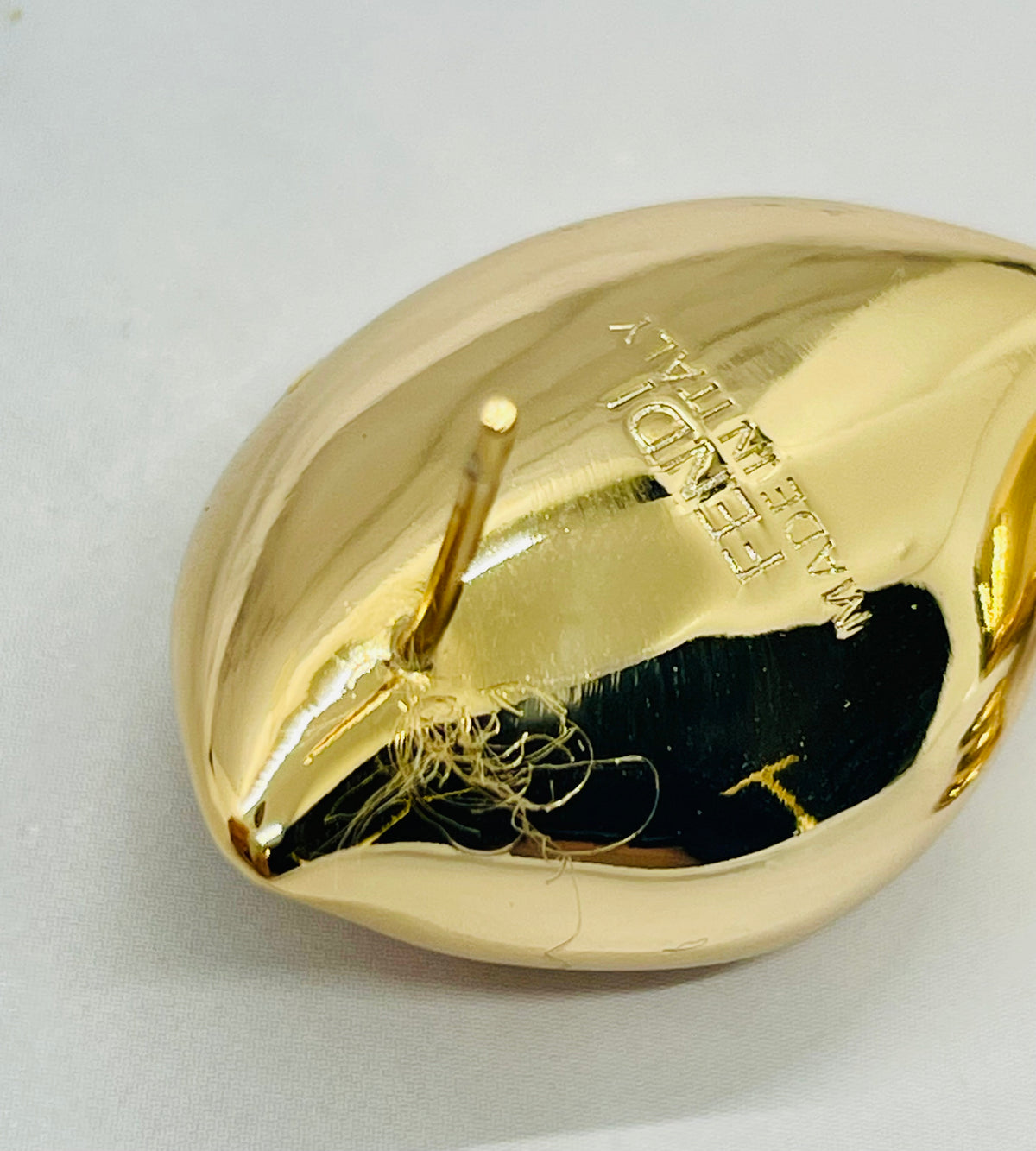 FENDI Shell Shaped Gold Tone Earrings - Pre owned
