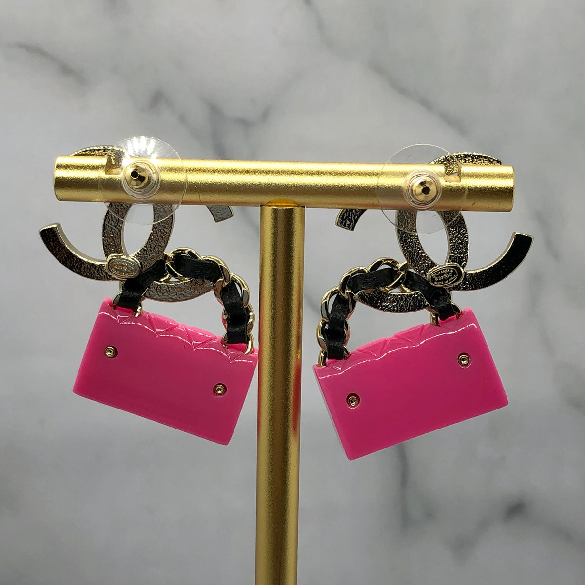 CHANEL CC Pink Handbag Earrings - Pre owned
