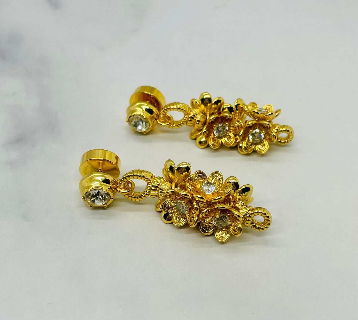 MIU MIU Floral Cluster Pendant Earrings - Pre owned