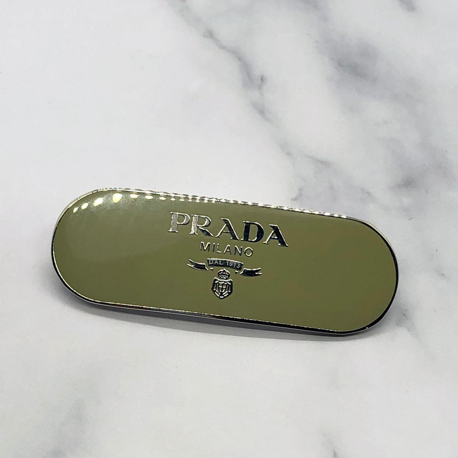 PRADA Olive Green Hair Clip Barrette - Pre owned