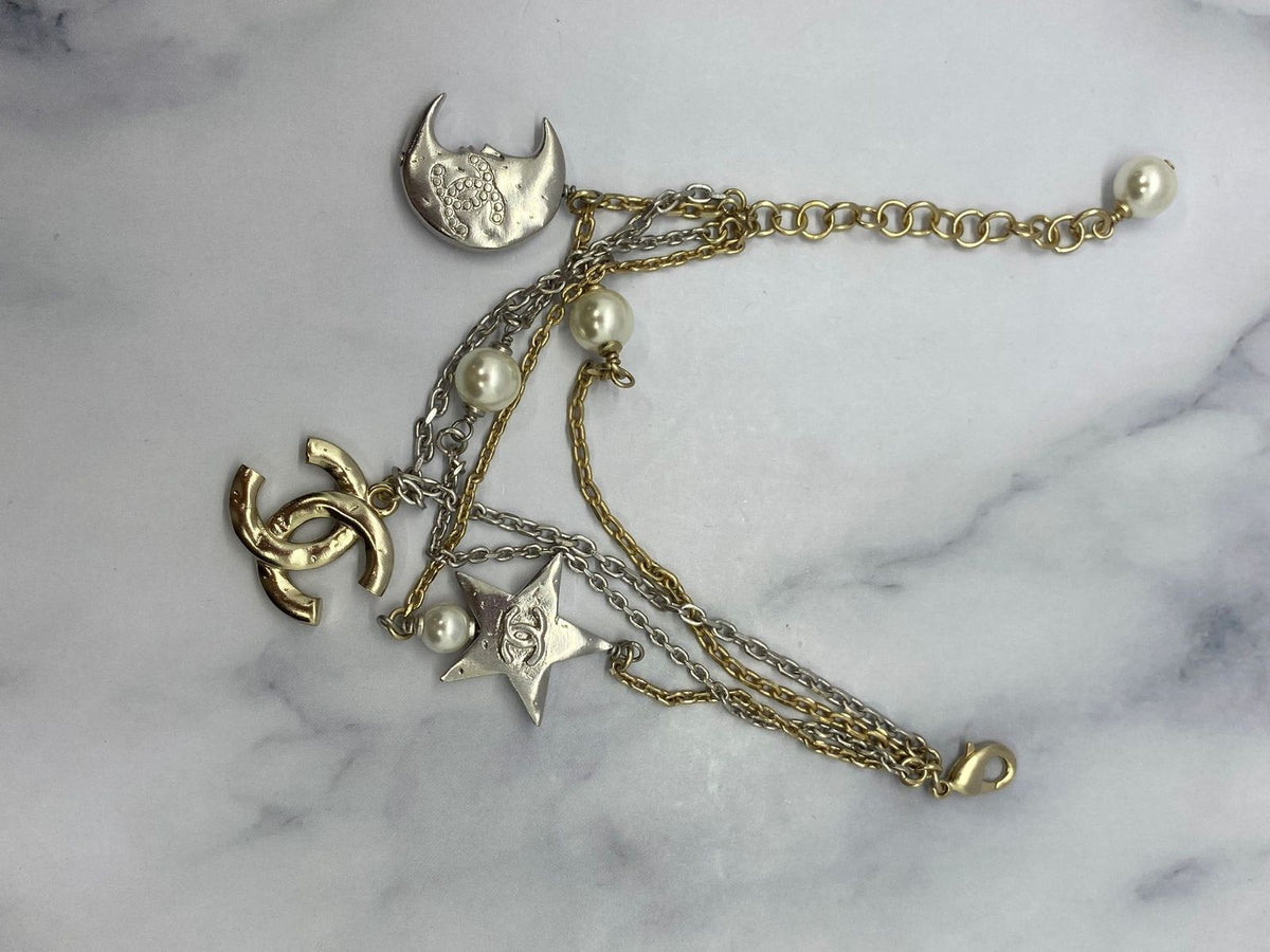 CHANEL CC Stars Moon Charm Bracelet - Pre owned