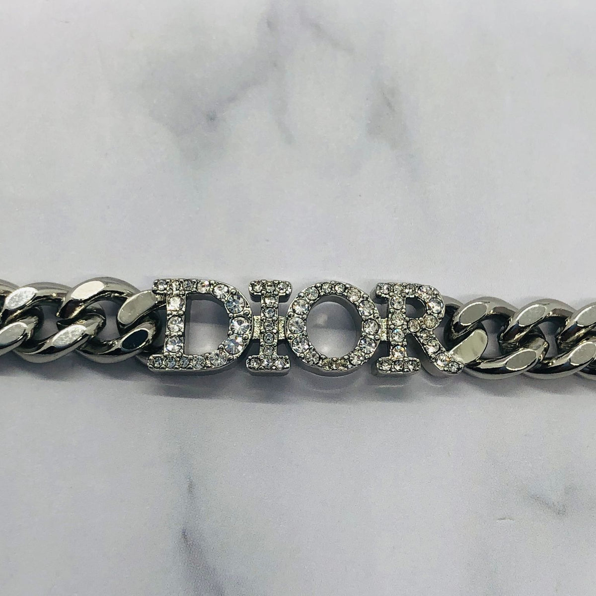 CHRISTIAN DIOR Silver Tone Rhinestone Bracelet - Pre owned