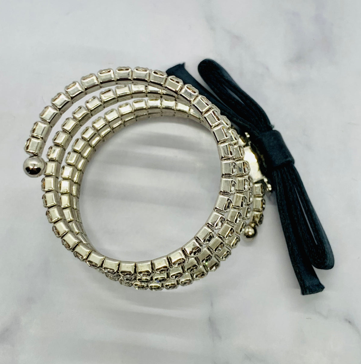 MIU MIU Rhinestone Spiral Bow Bracelet - Pre owned
