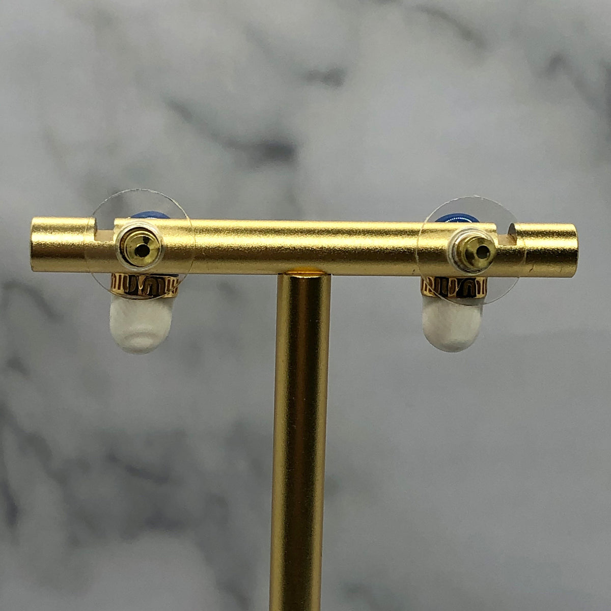 MIU MIU Blue & White Pill Shape Earrings - Pre owned