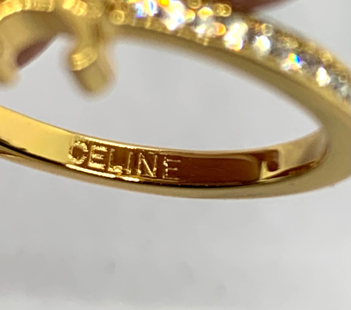 CELINE Rhinestone Hoop Earrings - Pre owned