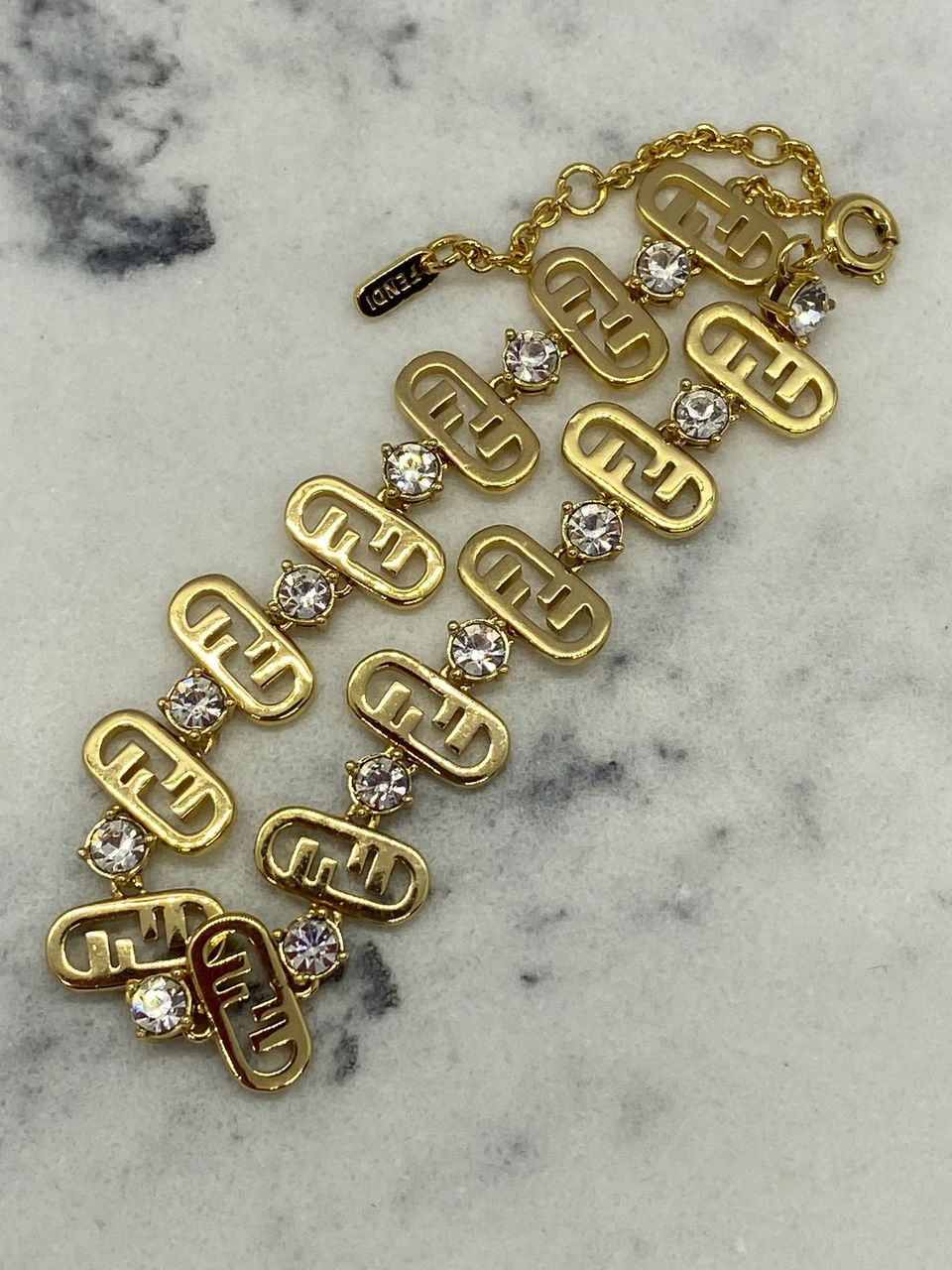 FENDI Monogram Rhinestone Bracelet - Pre owned