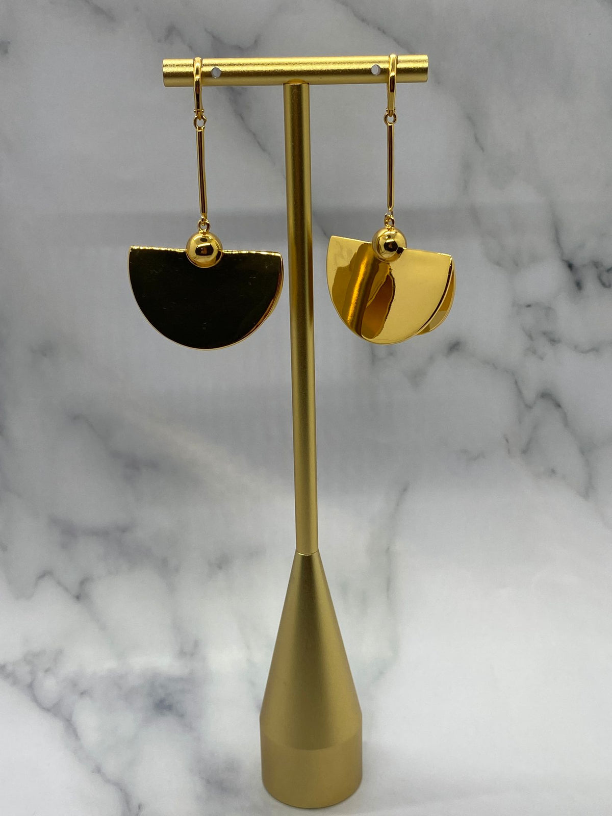 CELINE Gold Tone Pendant Earrings - Pre owned