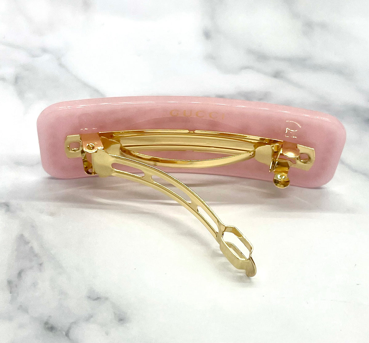 GUCCI Rhinestone Pink Barrette Hair Clip - Pre owned