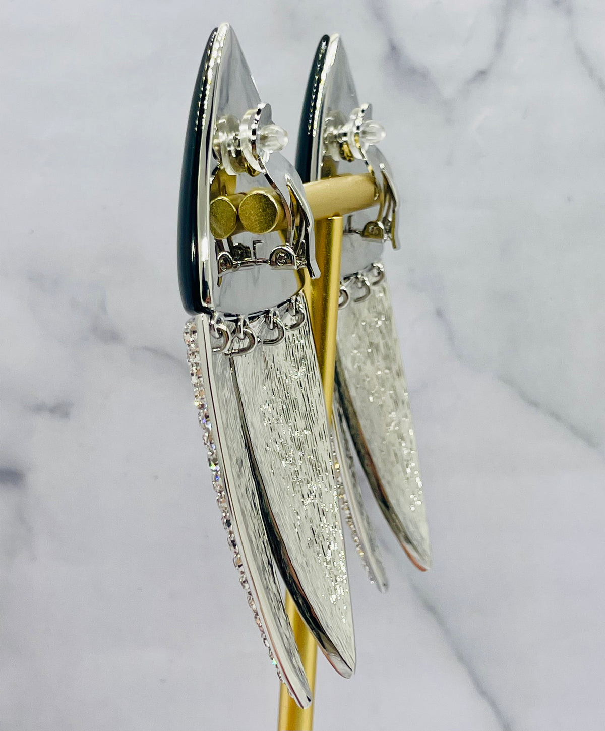 YSL YVES SAINT LAURENT Resin & Rhinestone Earrings - Pre owned