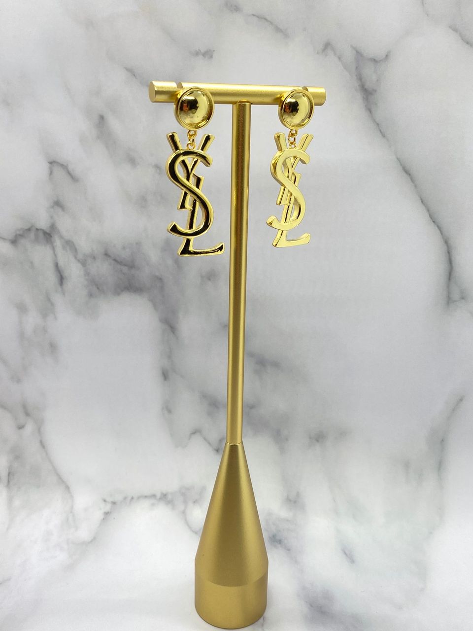 YSL Yves Saint Laurent Gold Pendant Earrings - Pre owned