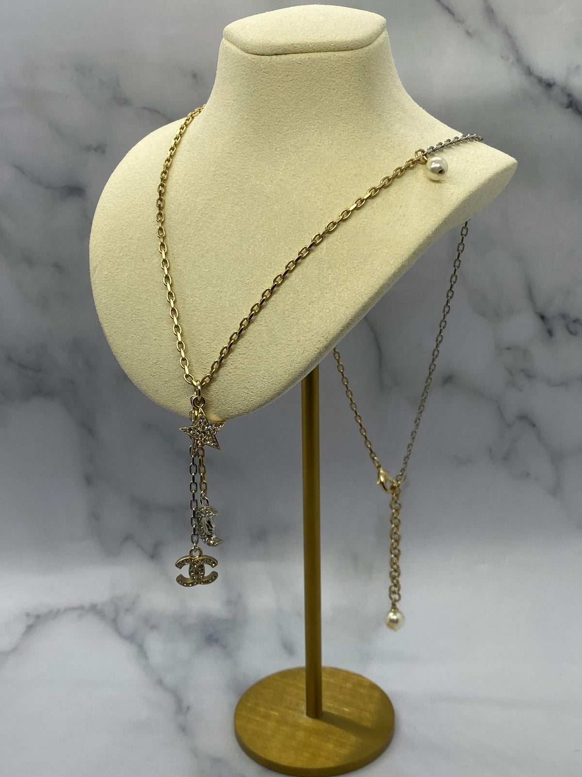 CHANEL CC Sun & Moon Rhinestone Necklace - Pre owned