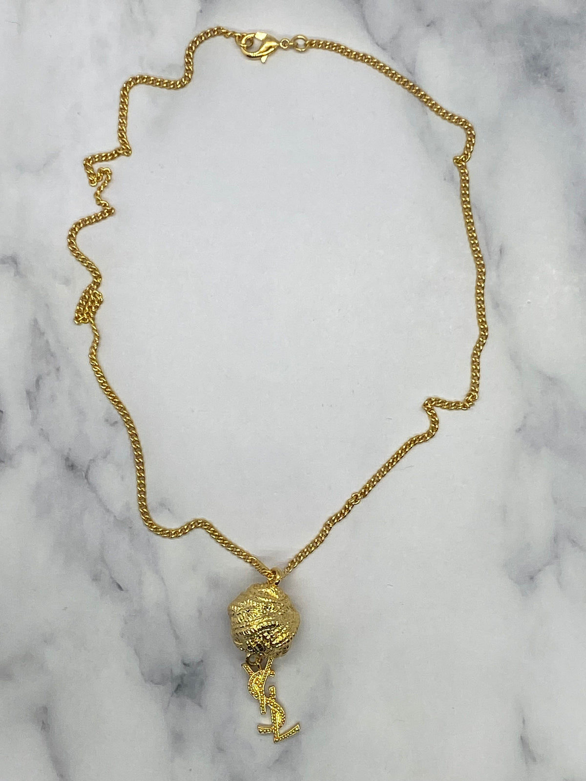 Yves Saint Laurent YSL Vintage Gold Pendant Necklace - Pre owned