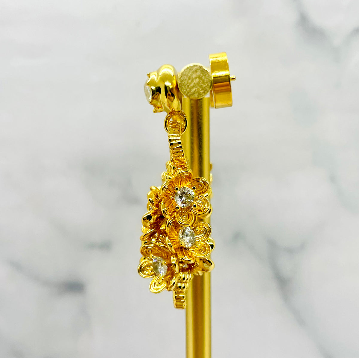 MIU MIU Floral Cluster Pendant Earrings - Pre owned