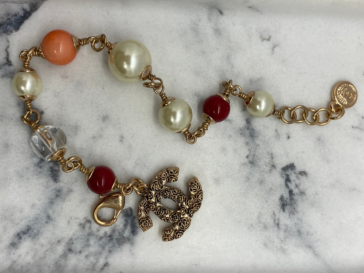 CHANEL CC Vintage Beaded Bracelet - USED