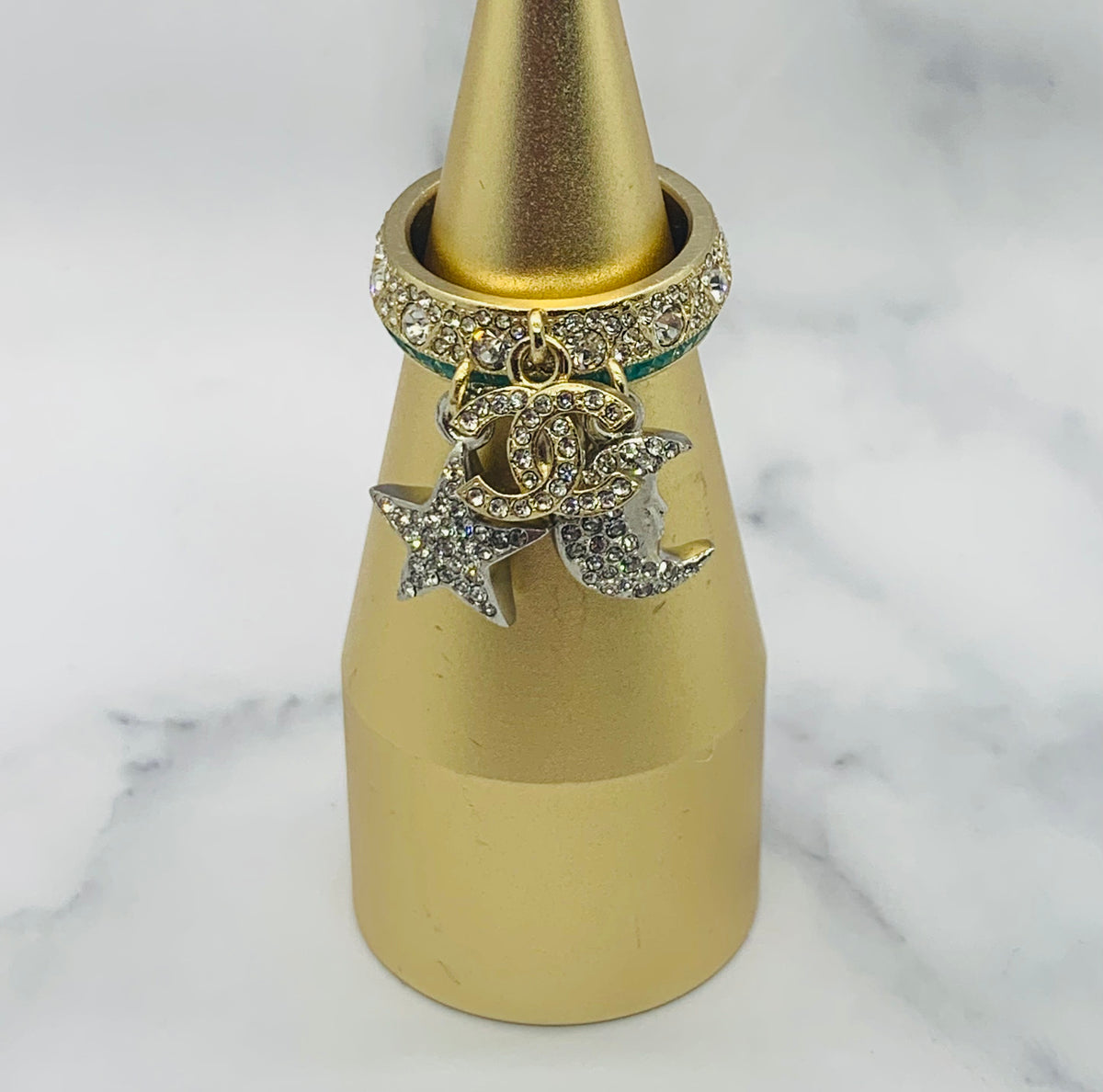 CHANEL CC Sun Moon Star Ring Size 7 M - Pre owned