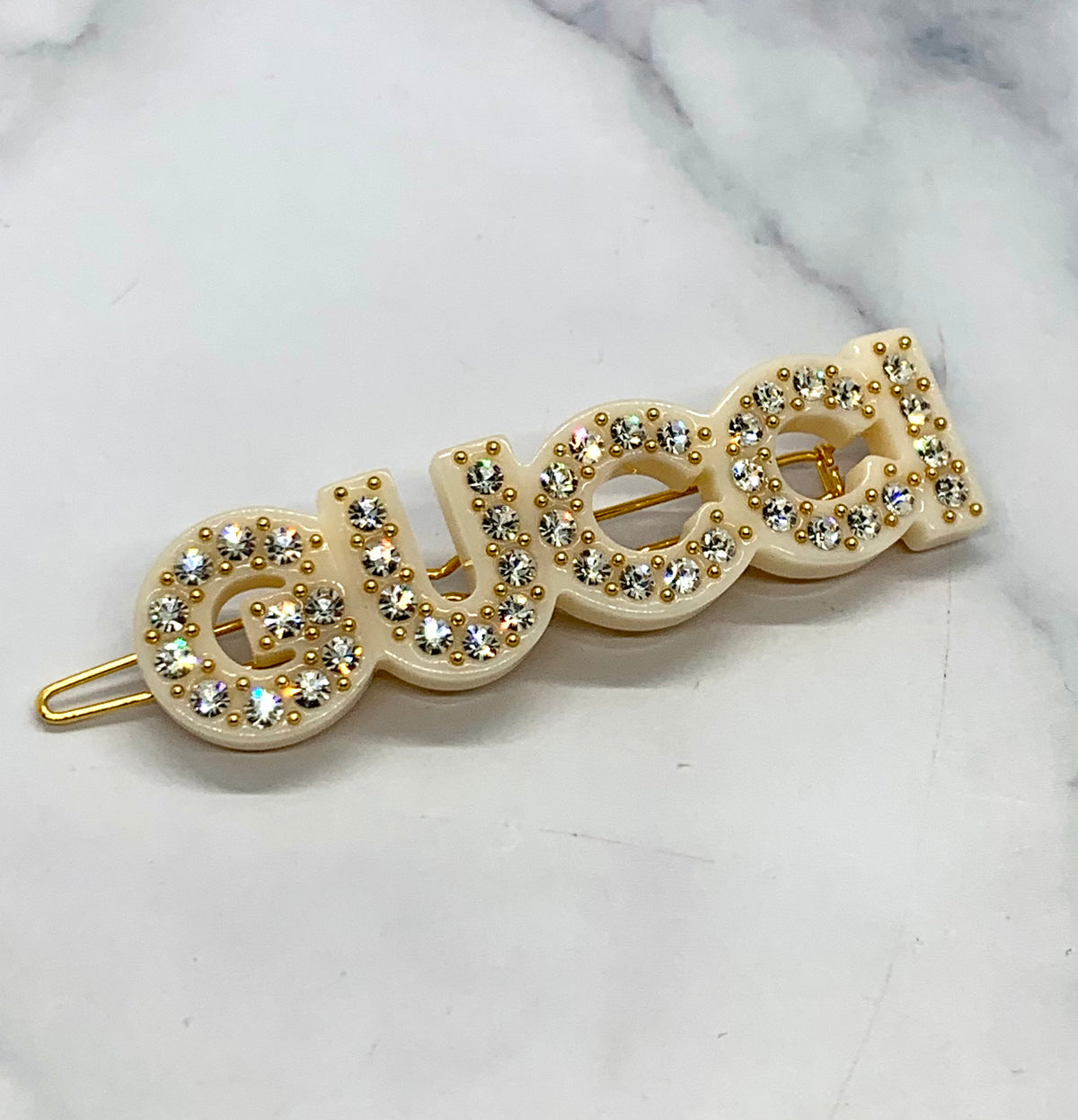 GUCCI Rhinestone Hair Clip Barrette - Pre owned