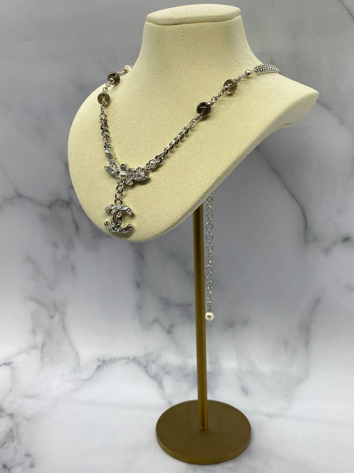 CHANEL CC Statement Rhinestone Necklace - USED
