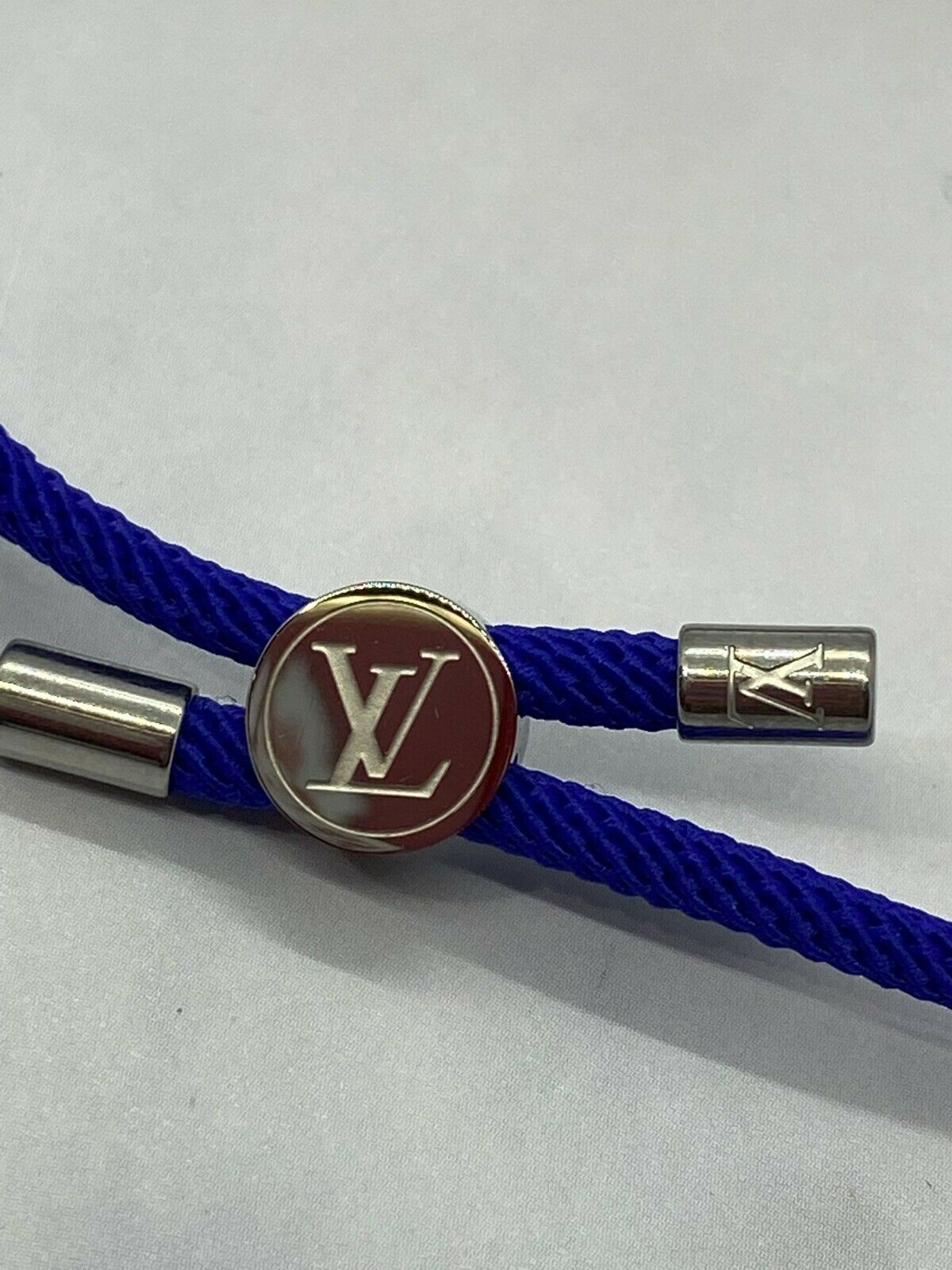 LOUIS VUITTON Blue Rope Silver Tone Bracelet - USED