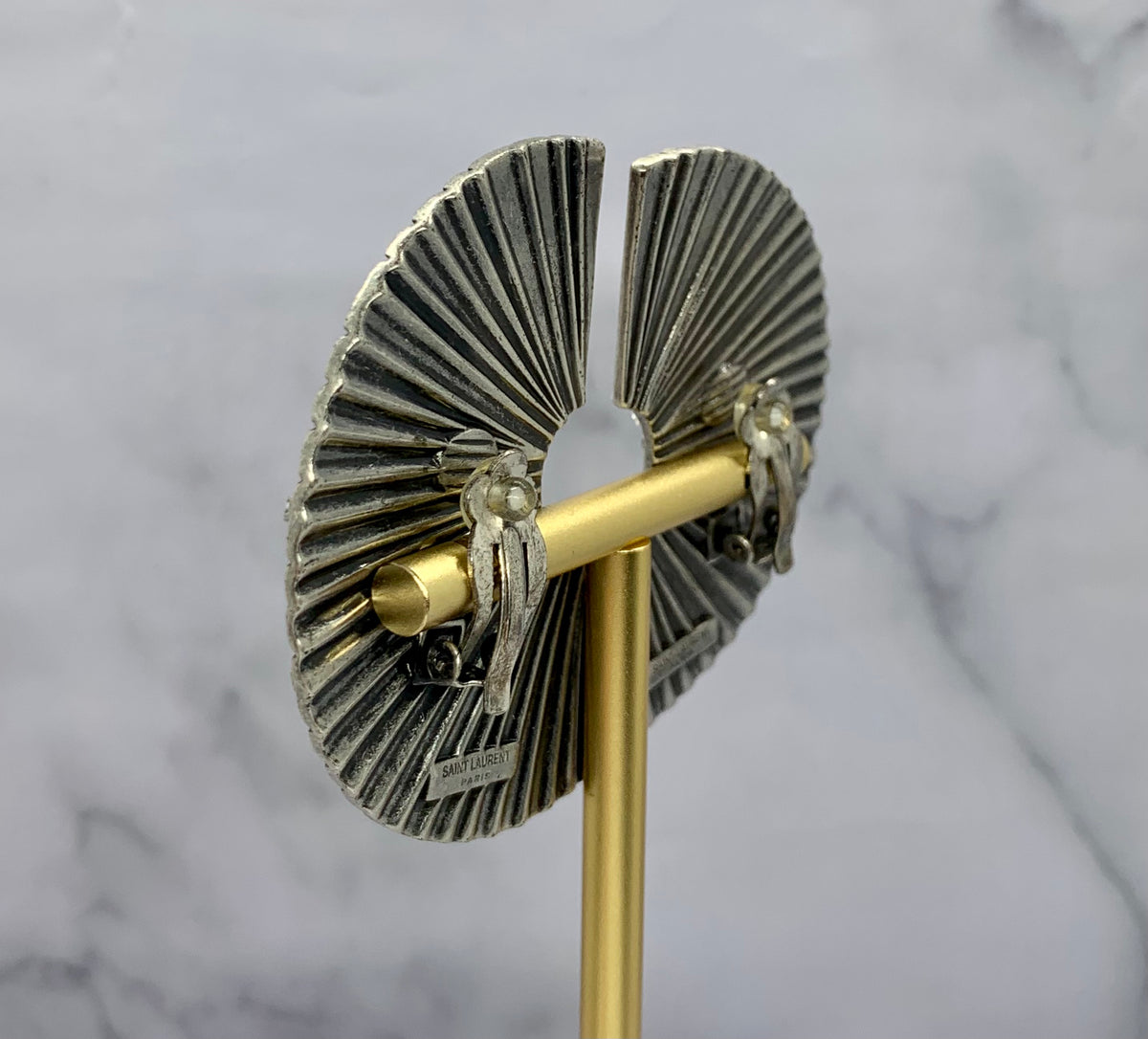 YSL YVES SAINT LAURENT Fan Clip On Earrings - Pre owned